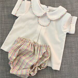2T unisex plaid diaper set (bloomers) for toddler/baby